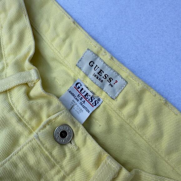 Guess 30 Vintage Yellow Mom Jeans Hi-rise - Picture 5 of 7